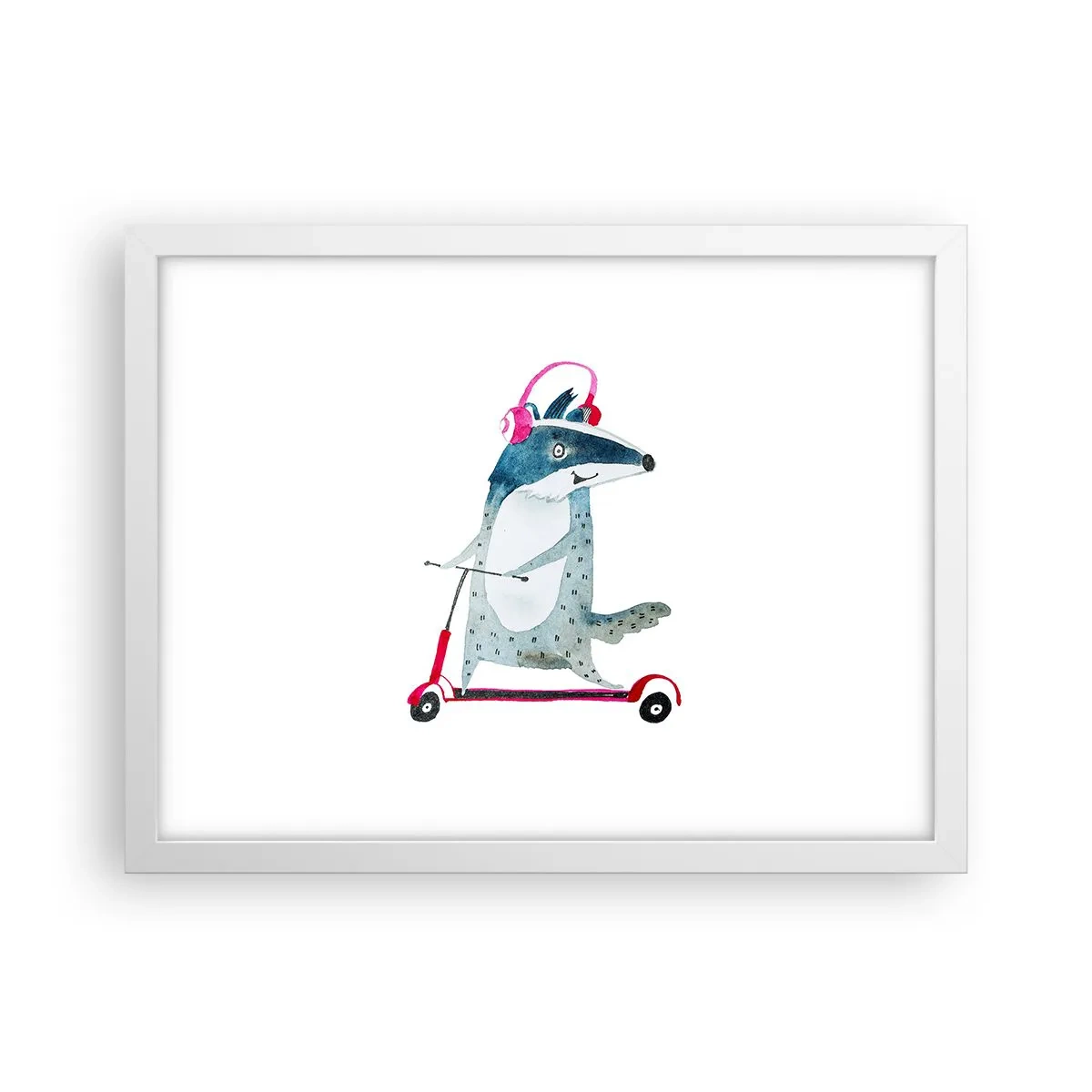 Plakat i hvid ramme - Grævlingens glæder - 40x30 cm