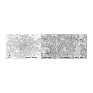 Prøve Fototapet Premium Sand - Kort over Londons labyrint - By, Bykort, London - 100x30 cm