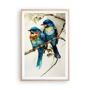 Plakat i ramme af lyst egetræ - Er han fornærmet? - 61x91 cm