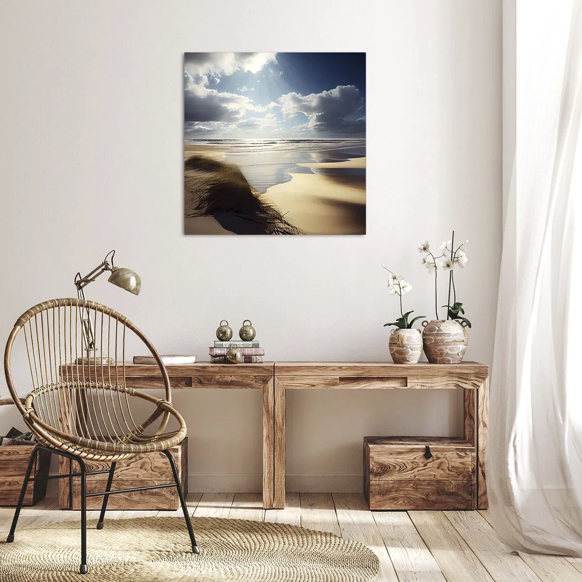 Lærredstryk - Billede på lærred - Strand, vild strand - 50x50 cm
