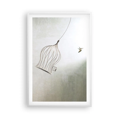 Plakat i hvid ramme - I sit elementet - 61x91 cm