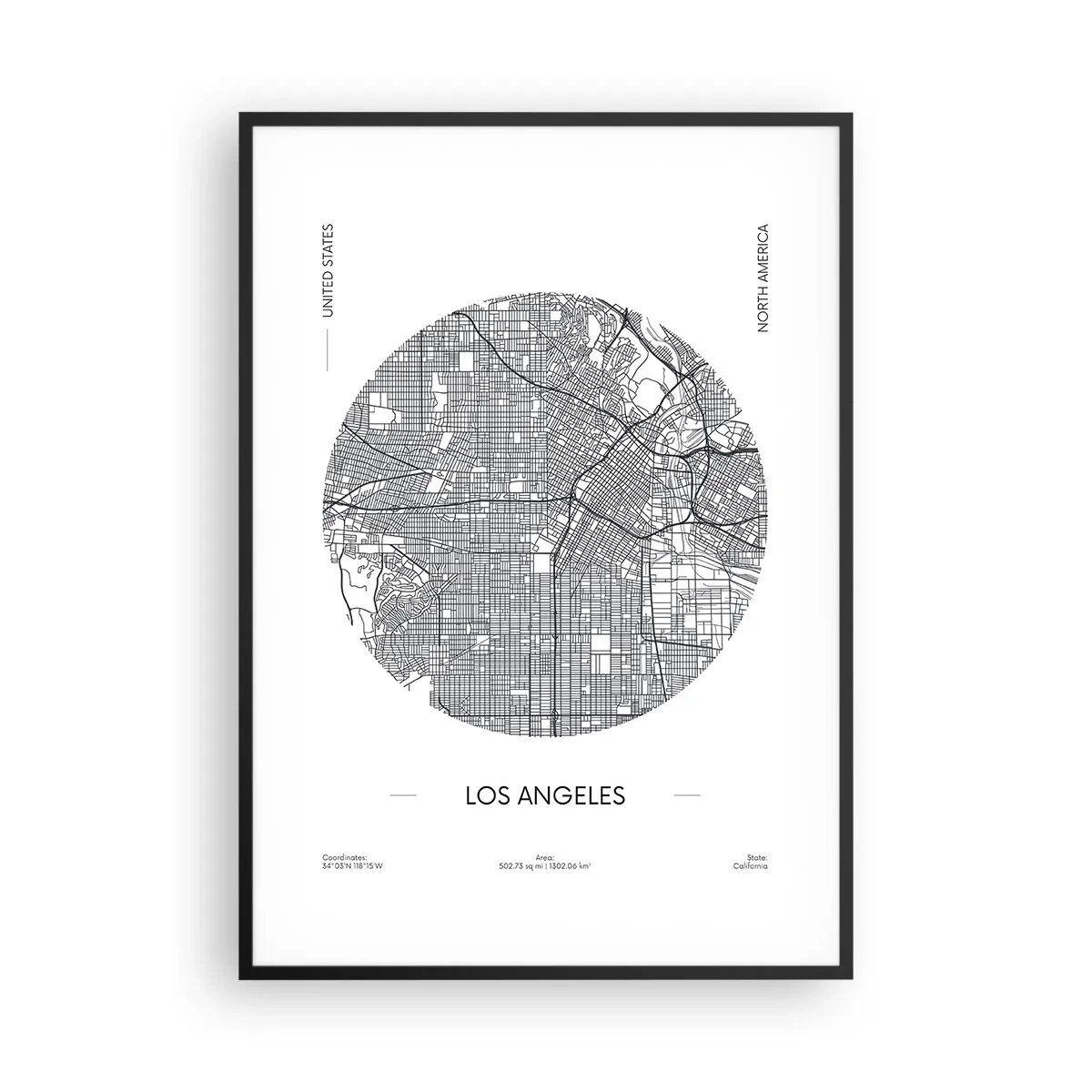 Plakat i sort ramme - Los Angeles' anatomi - 70x100 cm