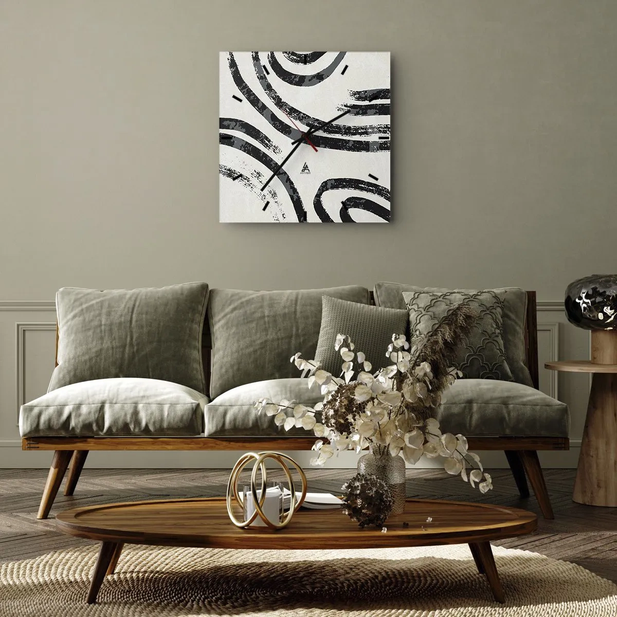 Vægur, Uret - Halvt stoppet - 30x30 cm