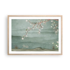 Plakat i ramme af lyst egetræ - Forår, ah, det er dig - 70x50 cm