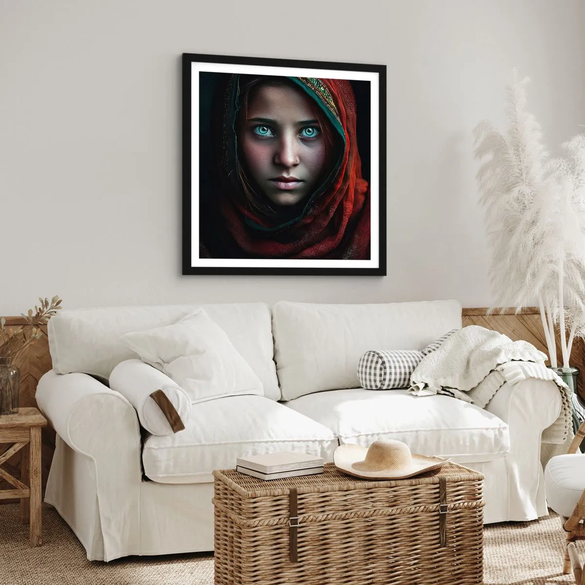 Plakat i sort ramme - Østens prinsesse - 60x60 cm