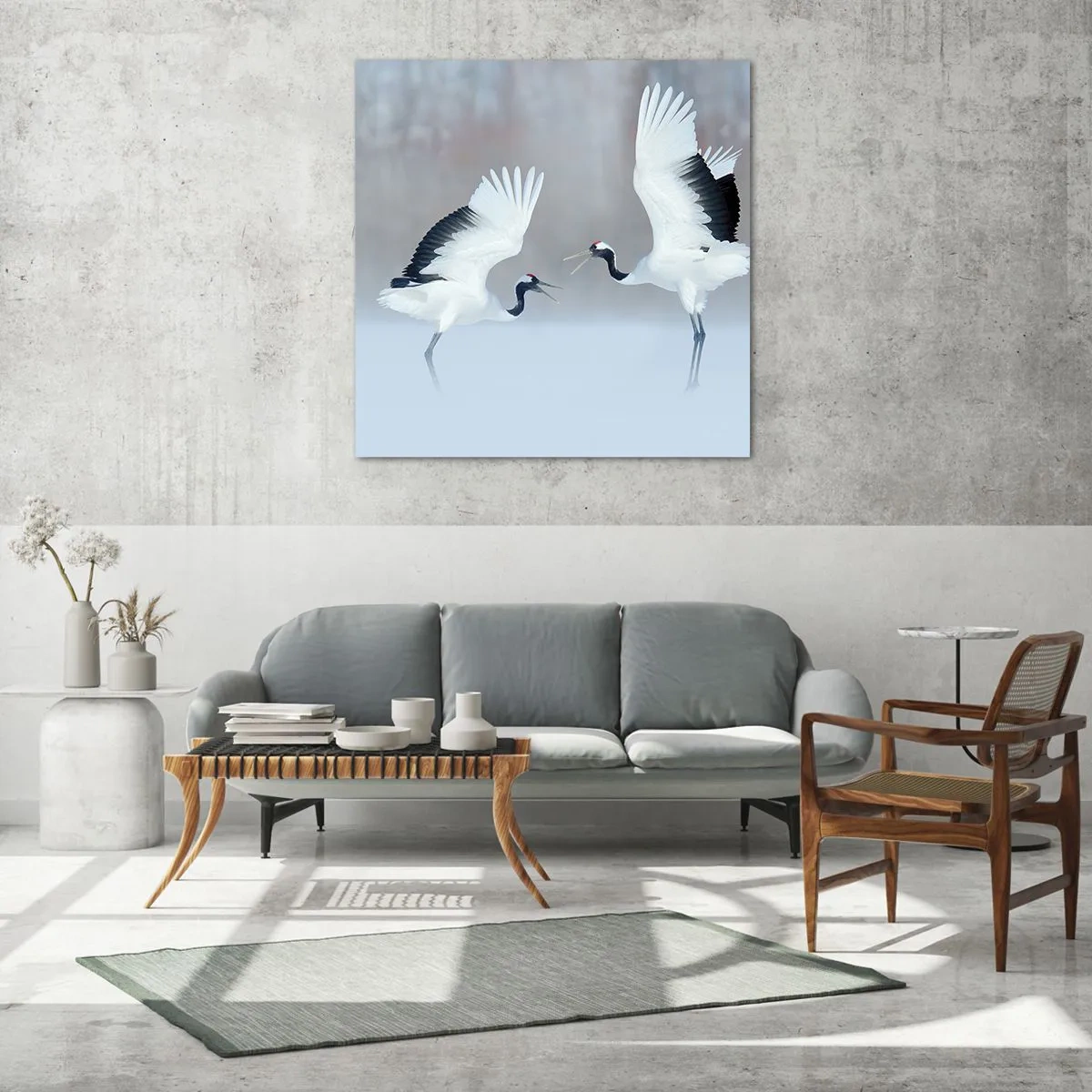 Billede på glas - Danser i tågen - 40x40 cm