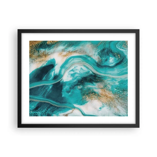 Plakat i sort ramme - Flod af guld - 50x40 cm