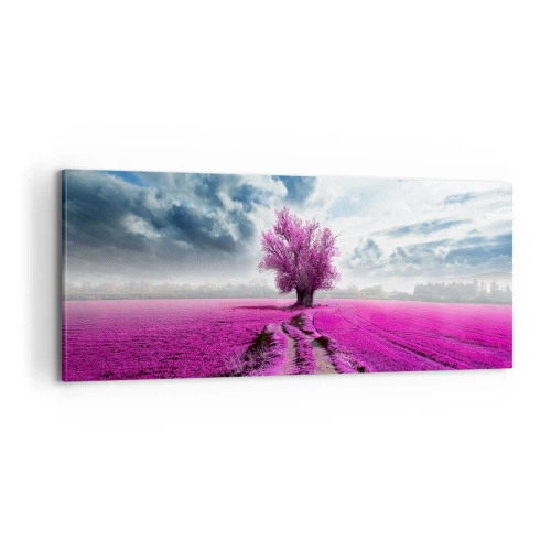 Lærredstryk - Billede på lærred - Hedeslette - charmerende - 100x40 cm