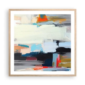 Plakat i ramme af lyst egetræ - Er der en metode? - 60x60 cm