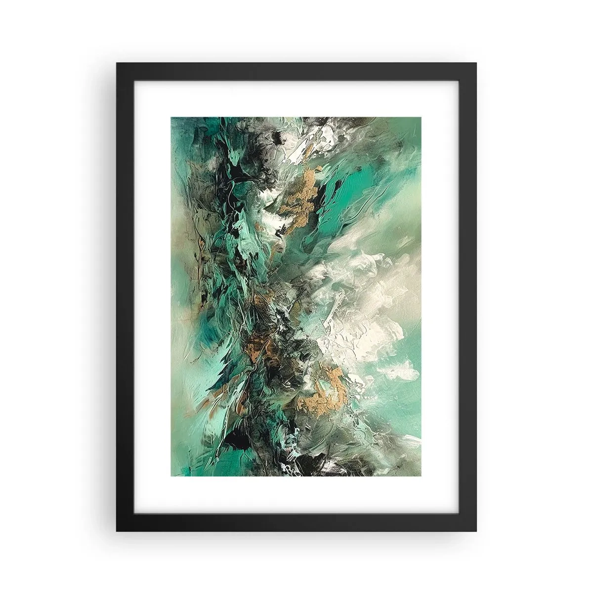 Plakat i sort ramme - Smaragdsort byld - 30x40 cm