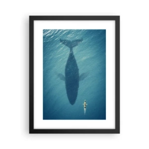 Plakat i sort ramme - Møde på havet - 30x40 cm