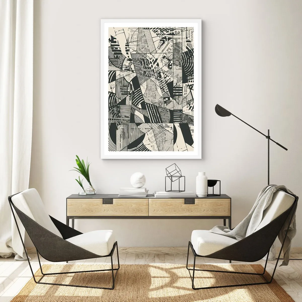 Plakat i hvid ramme - Nutidens dynamik - 61x91 cm