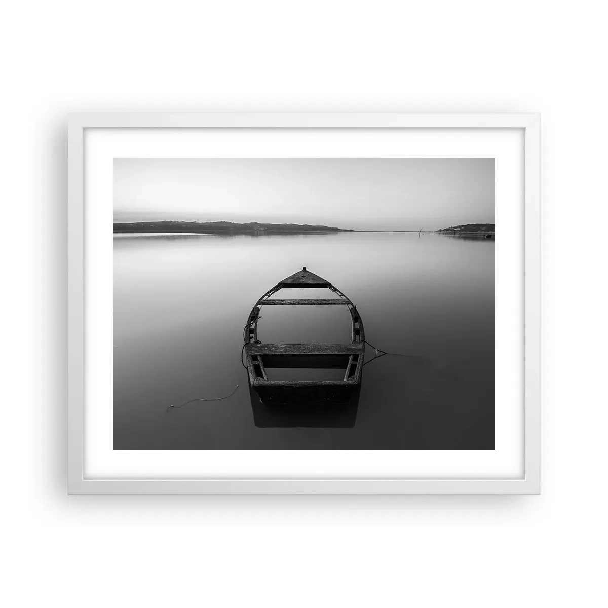 Plakat i hvid ramme - Længsel og melankoli - 50x40 cm