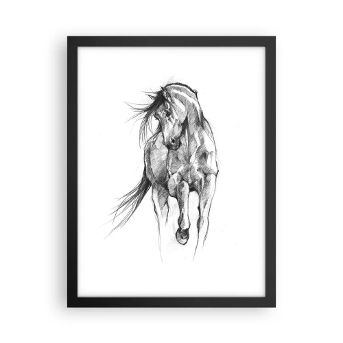 Plakat i sort ramme - I en yndefuld trav - 30x40 cm