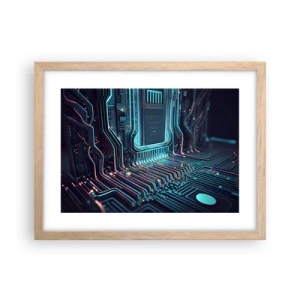 Plakat i ramme af lyst egetræ - Jeg tror... - 40x30 cm