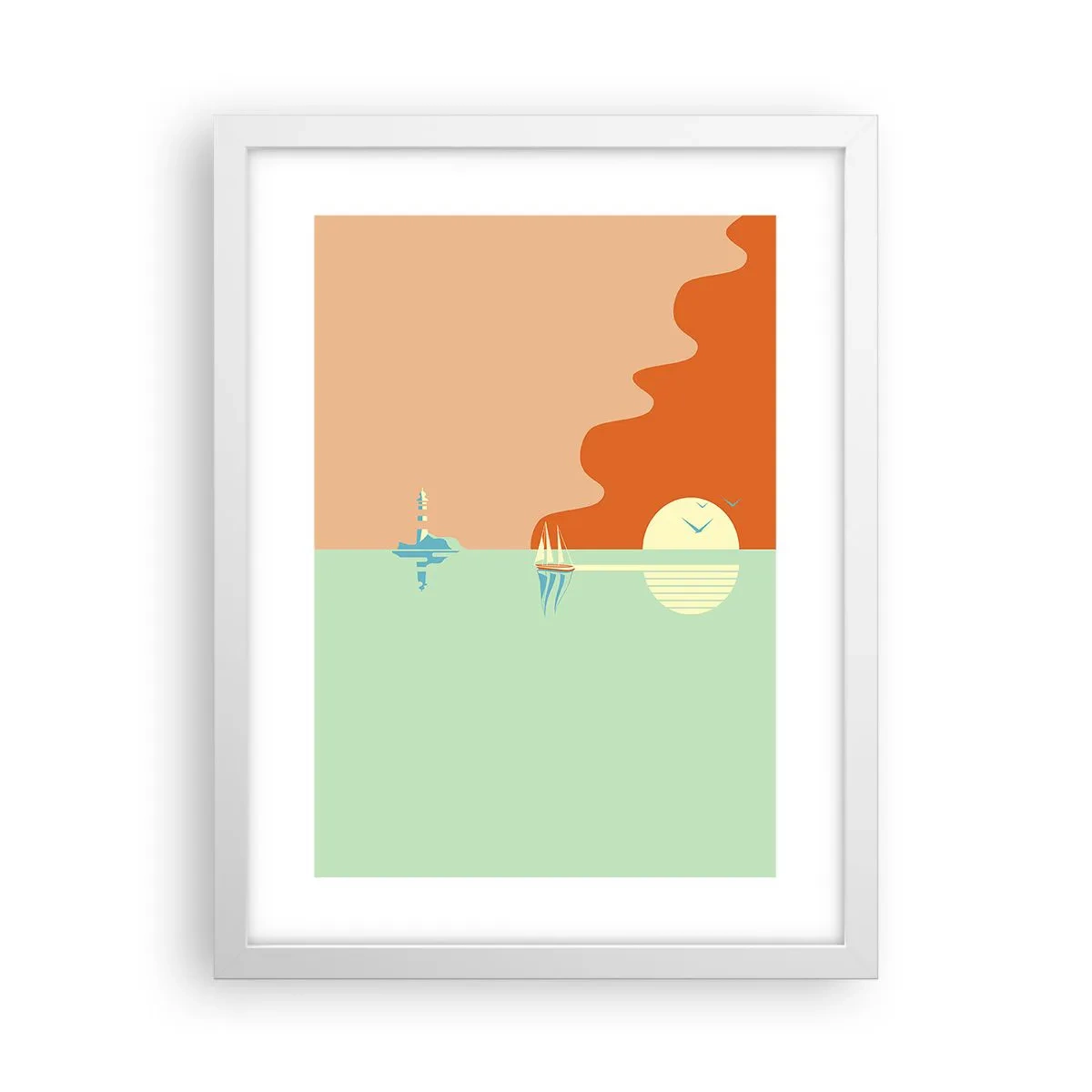 Plakat i hvid ramme - Det perfekte havlandskab - 30x40 cm