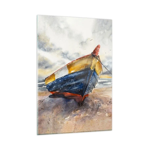 Billede på glas - Hvile på stranden - 50x70 cm