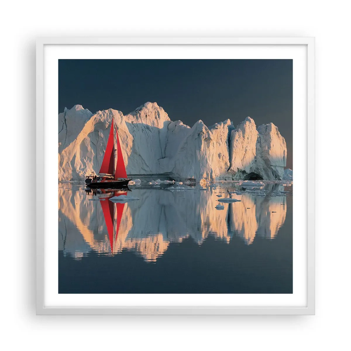 Plakat i hvid ramme - På kanten af verden - 60x60 cm