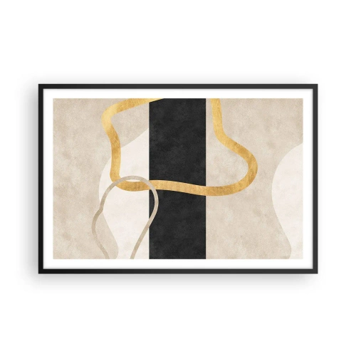Plakat i sort ramme - Sløjfeformede former - 91x61 cm