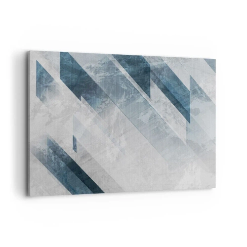 Lærredstryk - Billede på lærred - Rumlig komposition - bevægelse af gråtoner - 120x80 cm