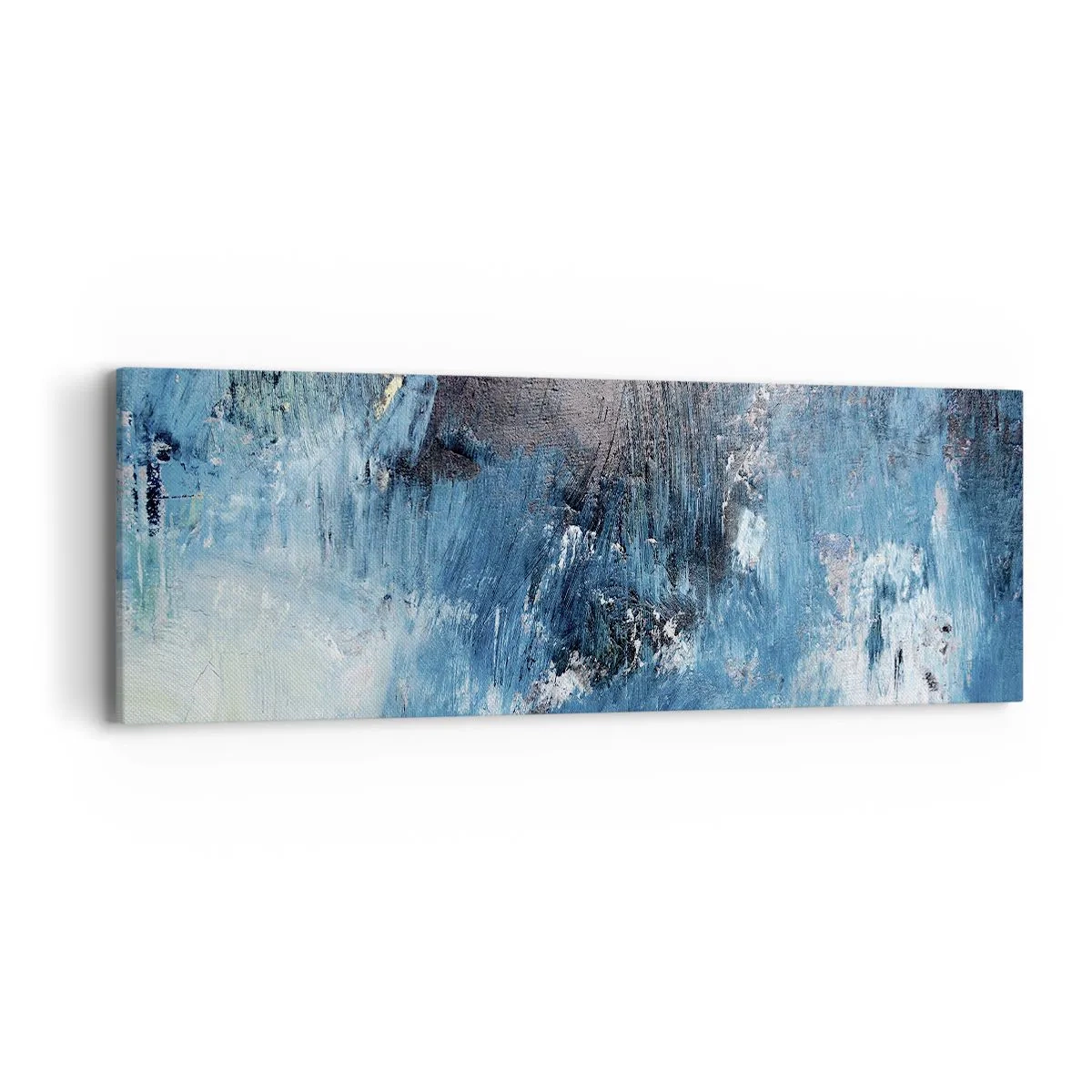 Lærredstryk - Billede på lærred - Blå rapsodi - 90x30 cm