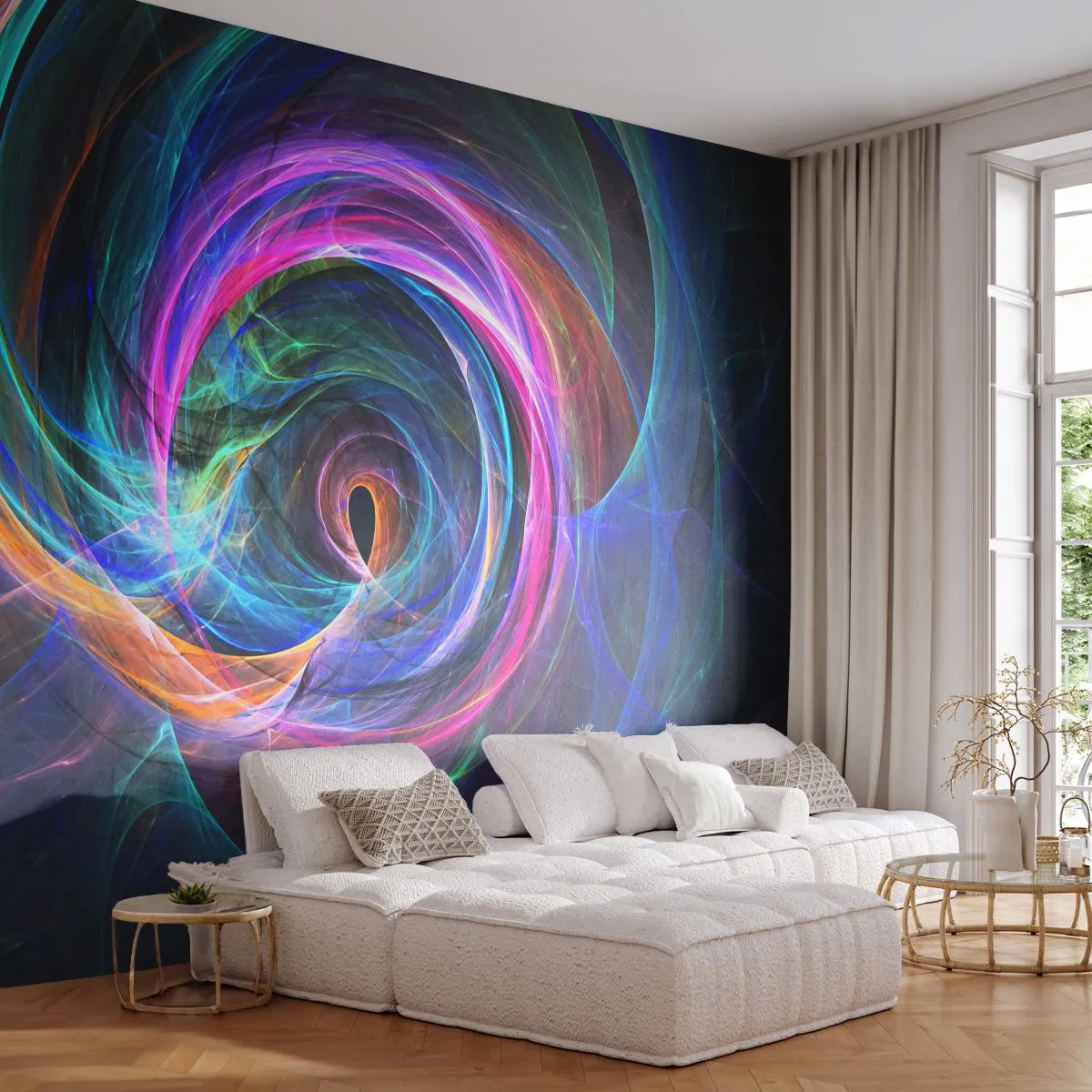 Fototapet Standard Eco - Hvor vil du tage mig hen? - Abstraktion, Stykke, Vortex - 200x140 cm