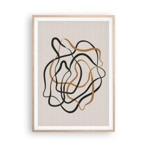 Plakat i ramme af lyst egetræ - Alt er gået galt - 70x100 cm