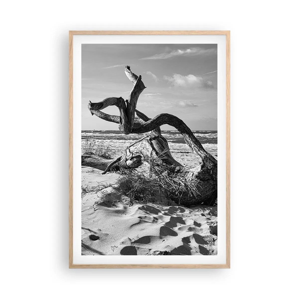 Plakat i ramme af lyst egetræ - Havets skulptur - 61x91 cm