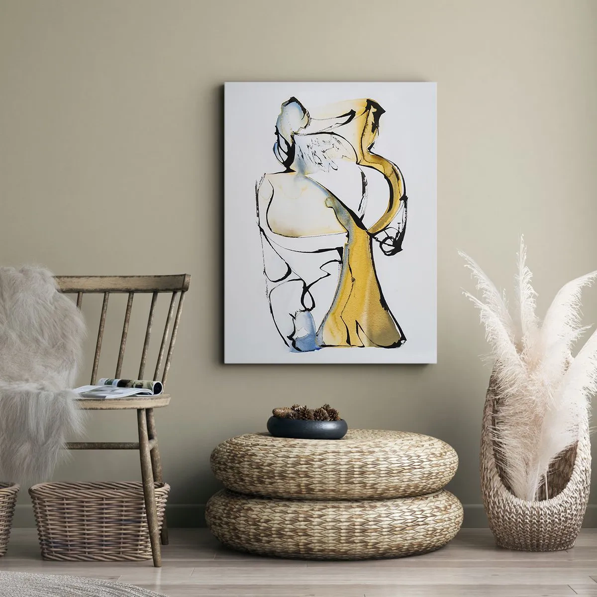 Lærredstryk - Billede på lærred - Abstraktion af glas - 50x70 cm