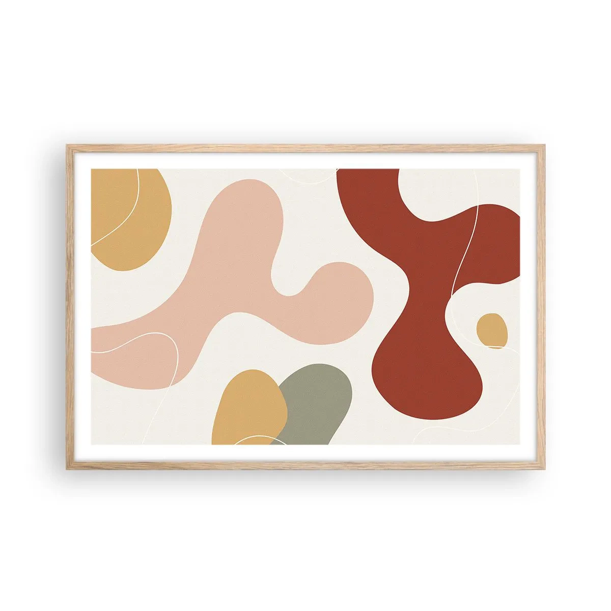 Plakat i ramme af lyst egetræ - Es eller flores? - 91x61 cm