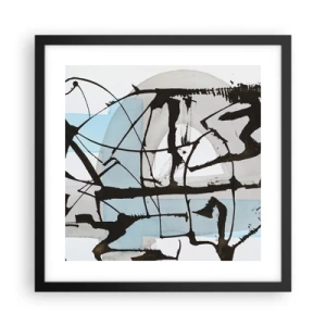 Plakat i sort ramme - Ikke desto mindre blå - 40x40 cm