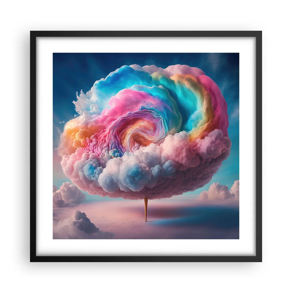 Plakat i sort ramme - En drøm om en forlystelsespark - 50x50 cm