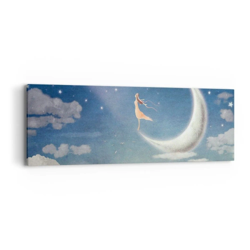 Lærredstryk - Billede på lærred - Blå bejler - 90x30 cm