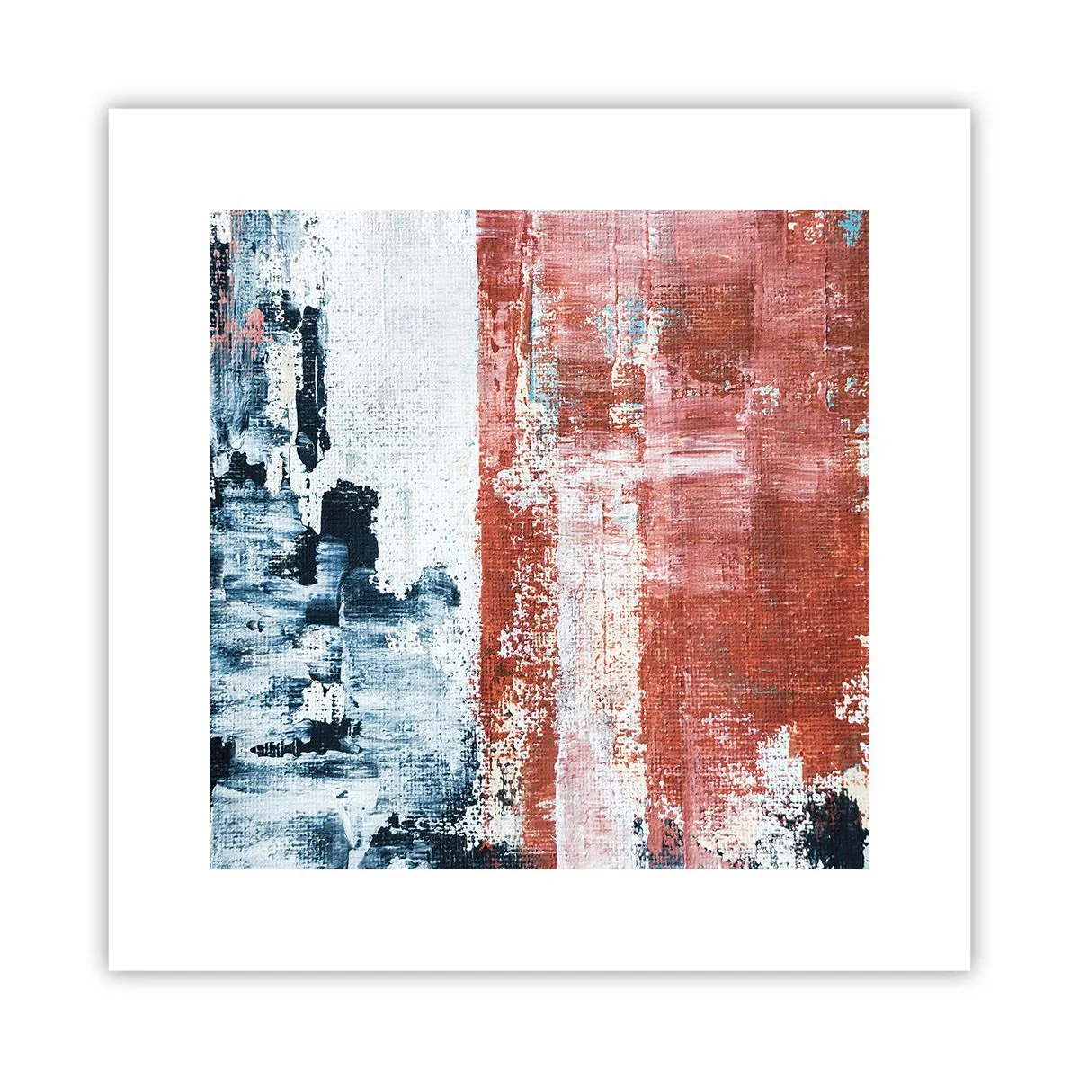 Plakat - Abstrakt halvt og halvt - 30x30 cm