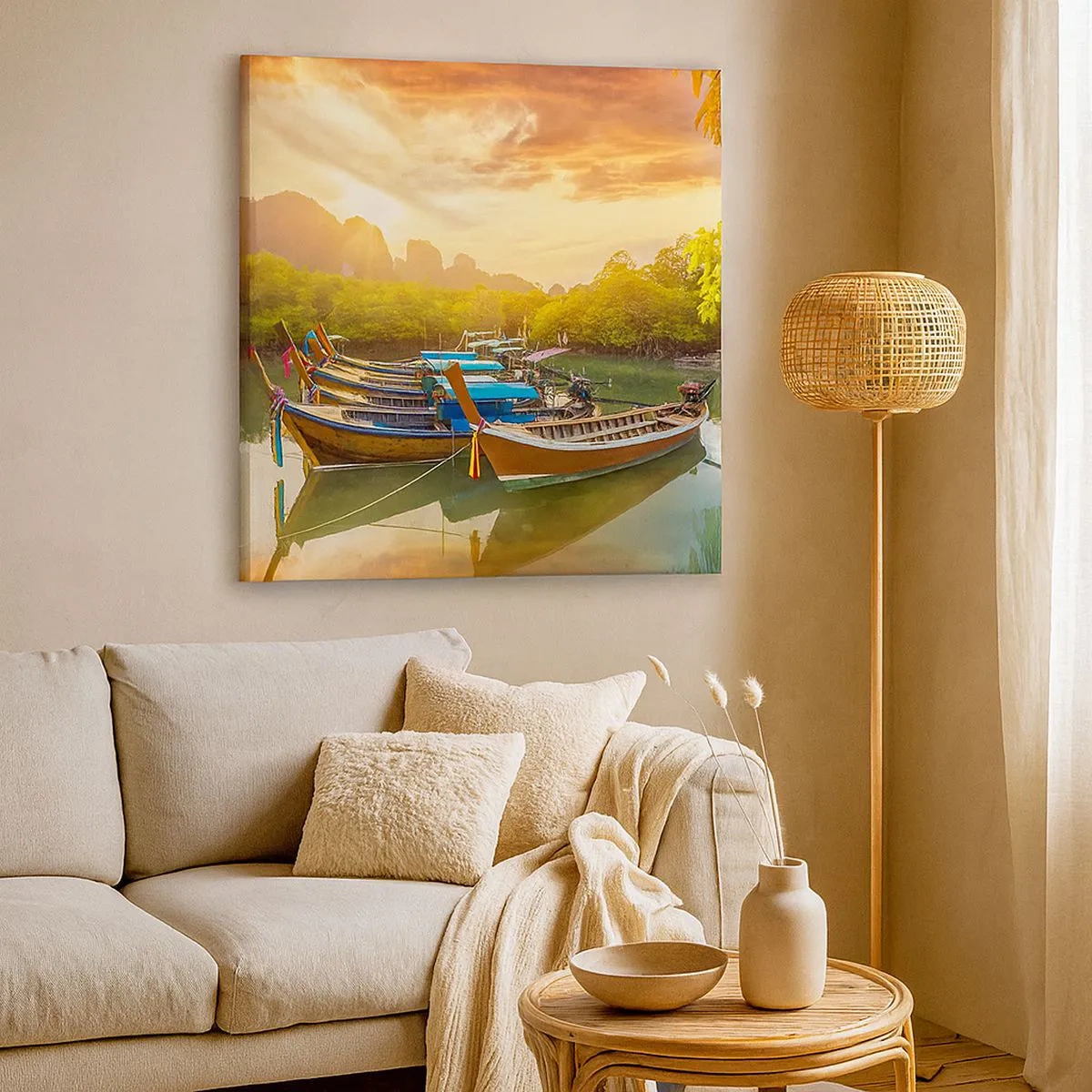 Lærredstryk - Billede på lærred - Før en travl dag - 30x30 cm