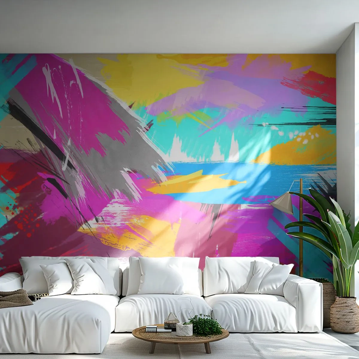 Fototapet Selvklæbende Deluxe Sticker - Strejf, strejf, strejf endnu engang - Abstraktion, Stykke, Moderne mønster - 350x256 cm