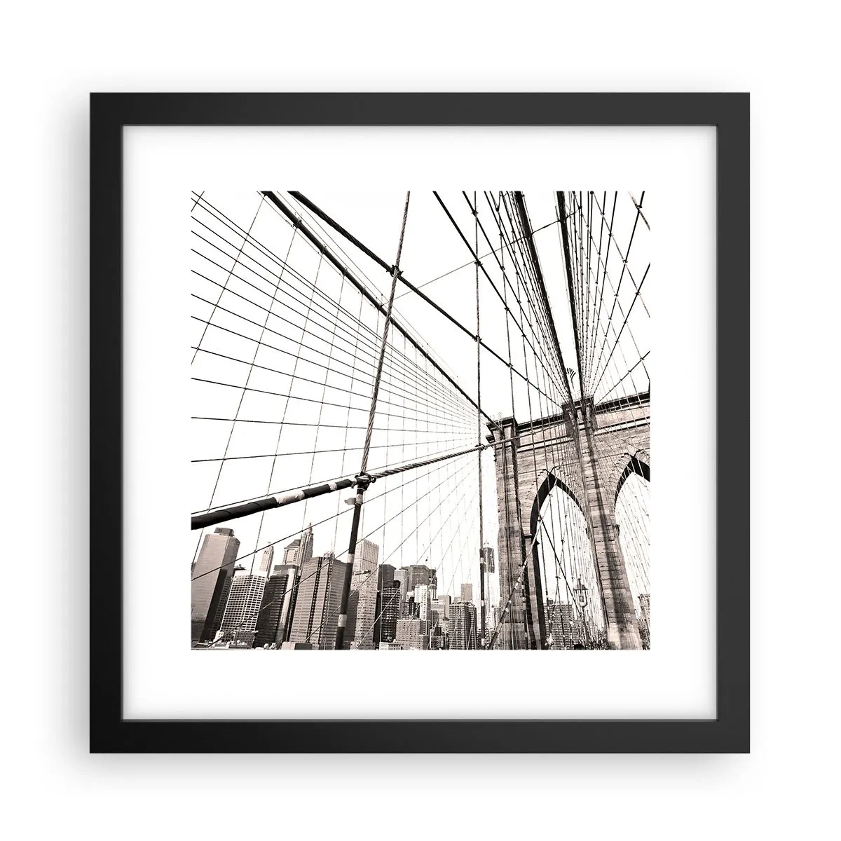 Plakat i sort ramme - Katedralen i New York - 30x30 cm