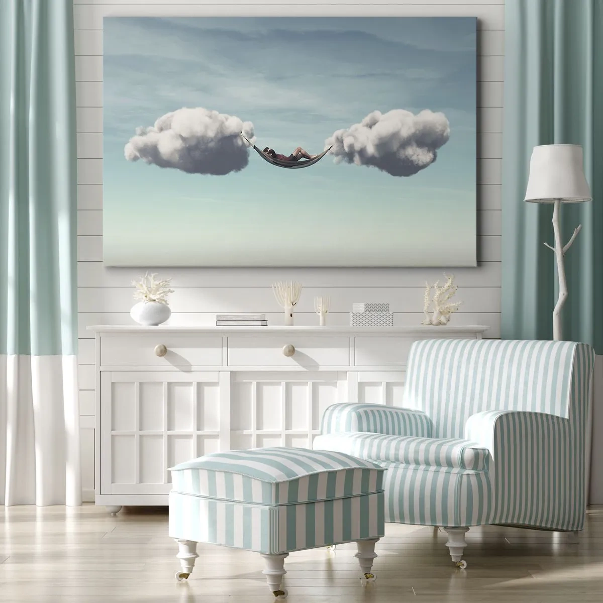 Lærredstryk - Billede på lærred - Lykken i øjeblikket - 120x80 cm
