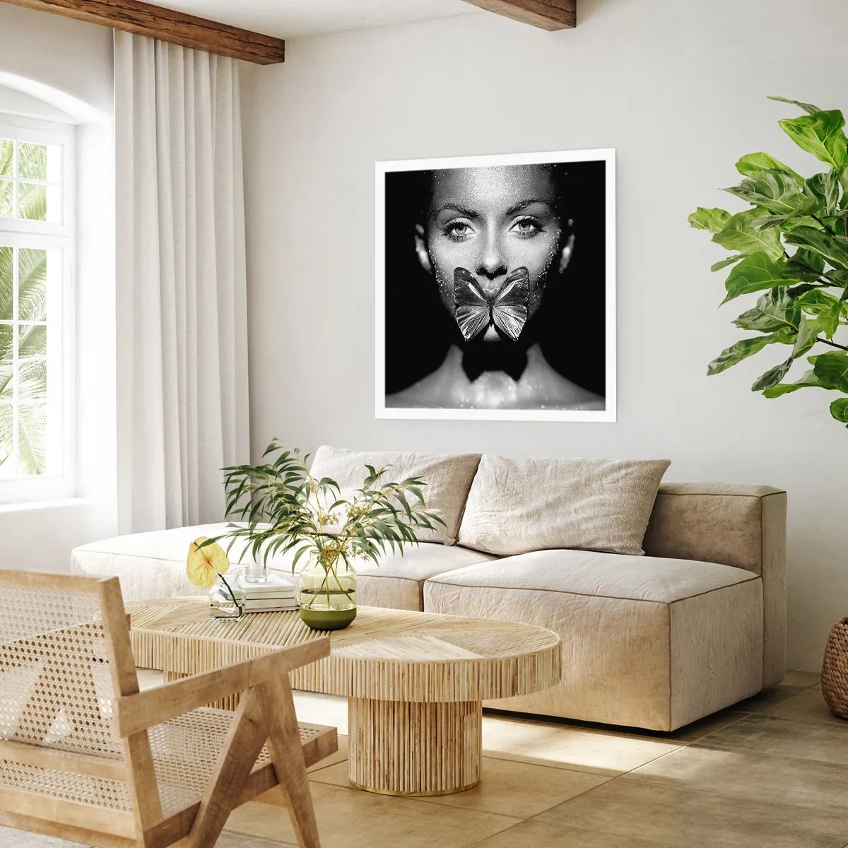Plakat - Sommerfuglekys - 50x50 cm