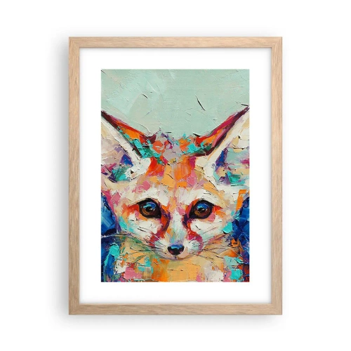 Plakat i ramme af lyst egetræ - Er du klar til mig? - 30x40 cm