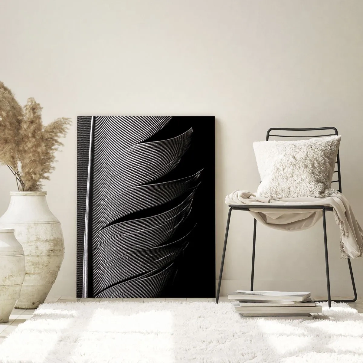 Billede på glas - Fjer - en vidunderlig konstruktion - 50x70 cm