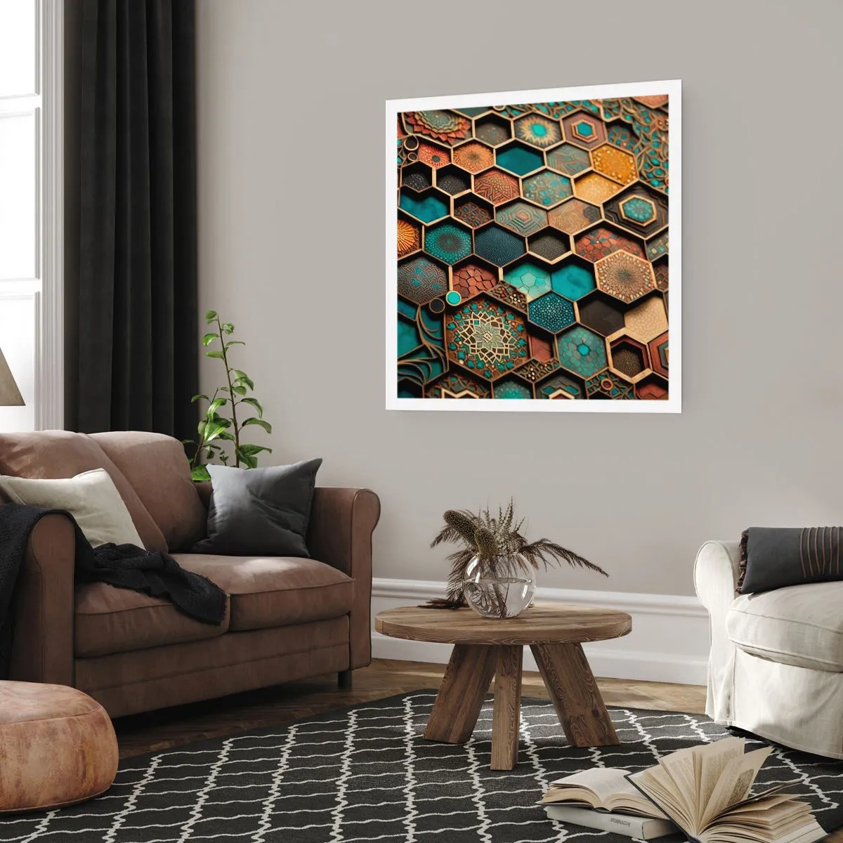 Plakat - Arabiske ornamenter - en variation - 50x50 cm