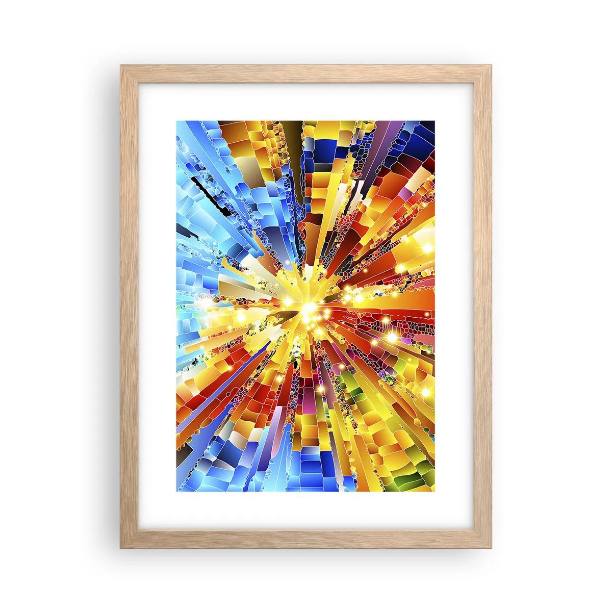 Plakat i ramme af lyst egetræ - In medias res - 30x40 cm