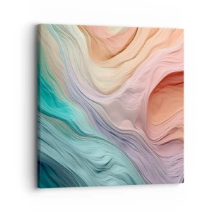 Lærredstryk - Billede på lærred - Regnbuebølge - 30x30 cm