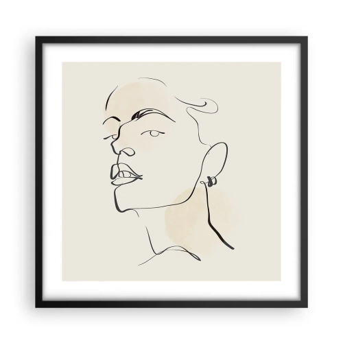 Plakat i sort ramme - Et stolt blik - 50x50 cm