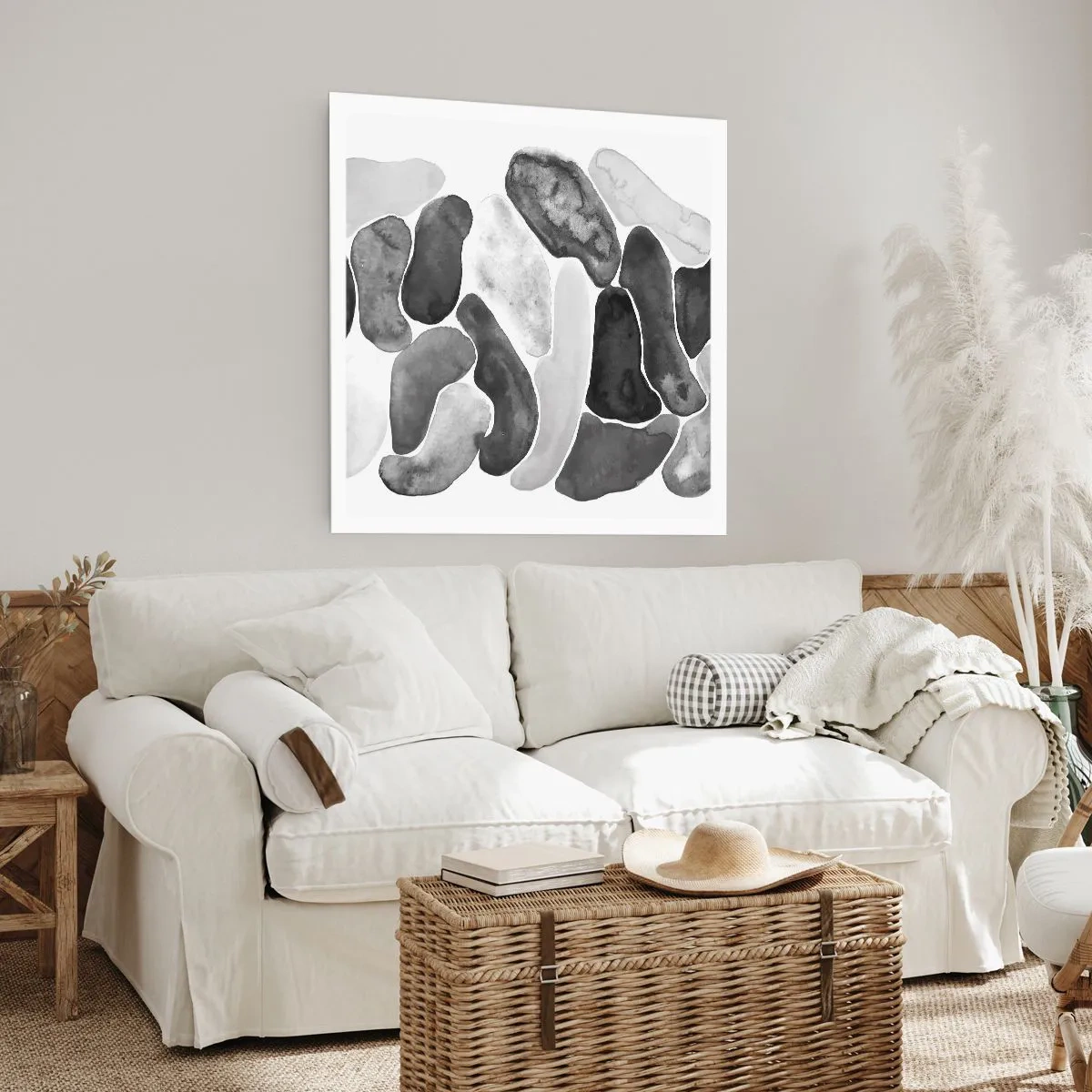 Plakat - Stenet abstraktion - 60x60 cm