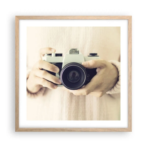 Plakat i ramme af lyst egetræ - For at se mere... - 50x50 cm