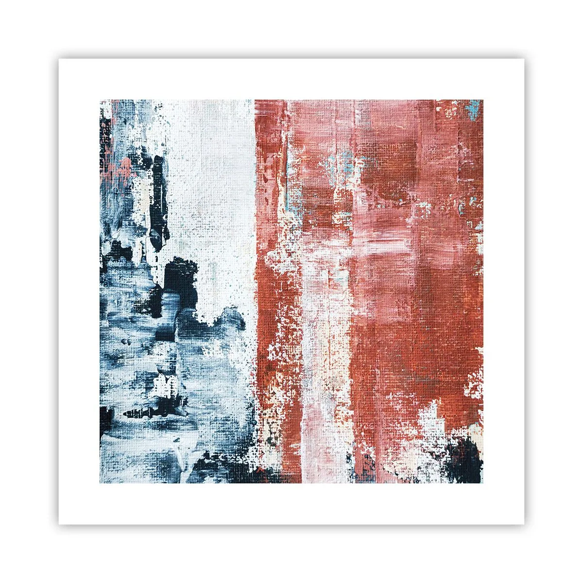 Plakat - Abstrakt halvt og halvt - 40x40 cm