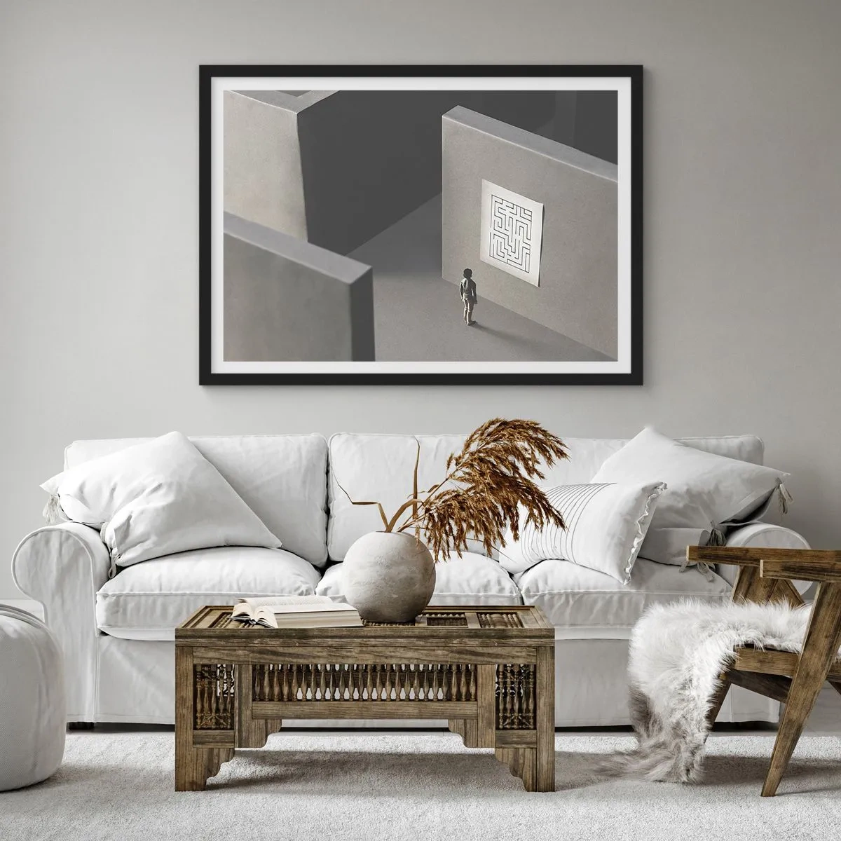Plakat i sort ramme - Men hvor er jeg? - 91x61 cm