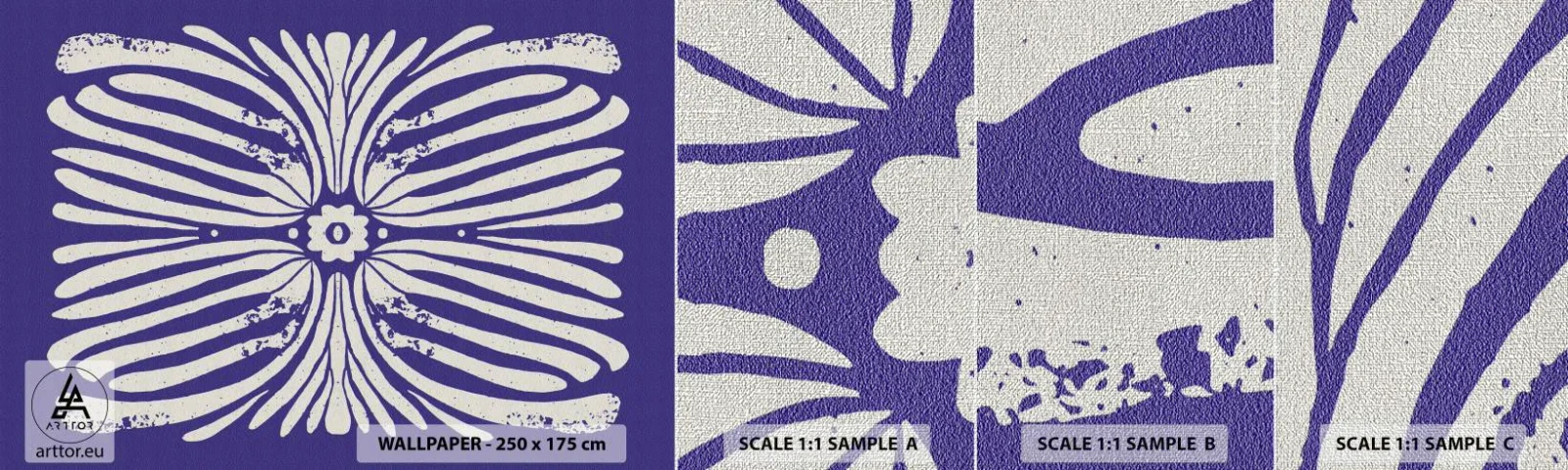 Prøve Fototapet Premium Canvas - Etniske inspirationer - Boho, Botanisk, Stykke - 100x30 cm